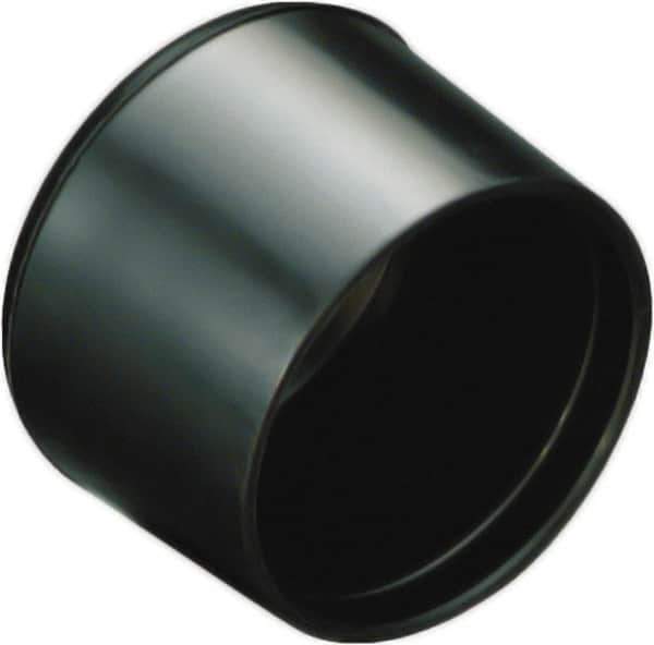 Caplugs - Round Head Finishing Cap - 19/32" Long, Low-Density Polyethylene, Black - Exact Tool & Supply