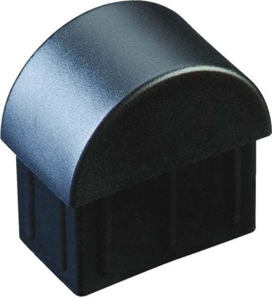 Caplugs - Domed Ribbed Finishing Plug for 14 to 20 Gauge Panels, for 7/8" Tube Diam - Low-Density Polyethylene, Black - Exact Tool & Supply