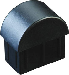 Caplugs - Domed Ribbed Finishing Plug for 14 to 20 Gauge Panels, for 3/4" Tube Diam - Low-Density Polyethylene, Black - Exact Tool & Supply