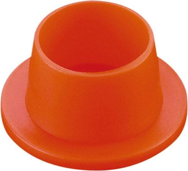 Caplugs - 0.87" ID, Round Head, Tapered Plug - 1.19" OD, 1/2" Long, Low-Density Polyethylene, Orange - Exact Tool & Supply