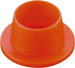 Caplugs - 0.87" ID, Round Head, Tapered Plug - 1.19" OD, 1/2" Long, Low-Density Polyethylene, Orange - Exact Tool & Supply