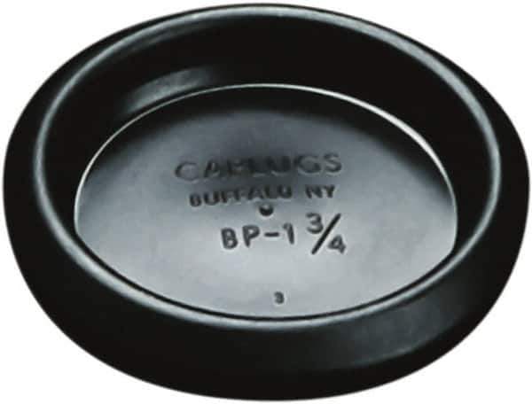 Caplugs - Button Finishing Plug for 0.02 to 0.1" Thick Panels, - 1.1" ID, 1.4 OD, 0.35" Deep, Low-Density Polyethylene, Black - Exact Tool & Supply