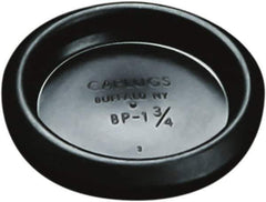 Caplugs - Button Finishing Plug for 0.02 to 0.1" Thick Panels, - 1.85" ID, 2.16 OD, 0.35" Deep, Low-Density Polyethylene, Black - Exact Tool & Supply