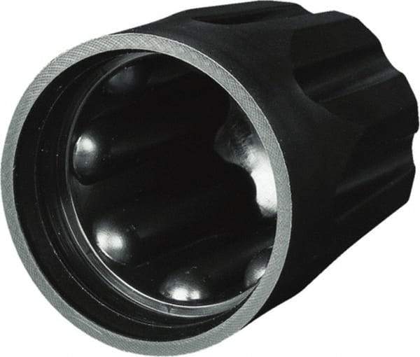 Caplugs - Serrated Round Head Sucker Rod Cap - High-Density Polyethylene, Black - Exact Tool & Supply