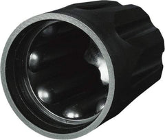 Caplugs - Serrated Round Head Sucker Rod Cap - High-Density Polyethylene, Black - Exact Tool & Supply