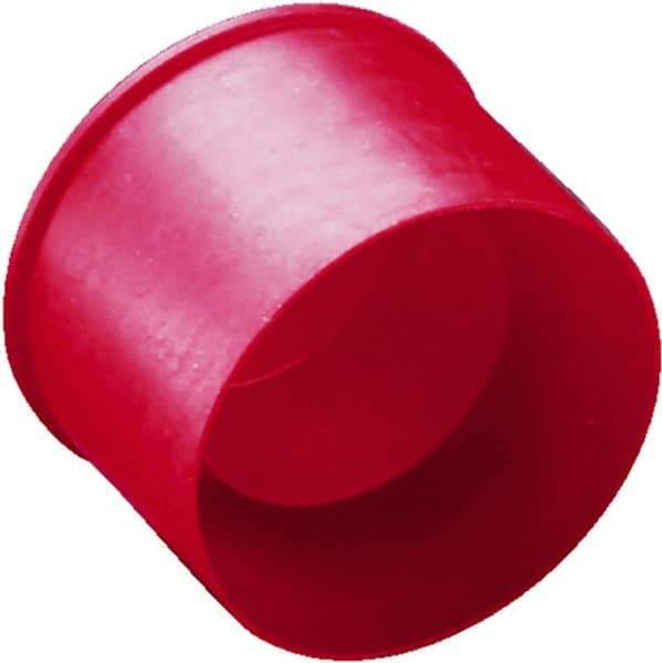 Caplugs - 1.07" ID, Round Head Tube & Nut Cap - 1-3/32" Long, Low-Density Polyethylene, Red - Exact Tool & Supply