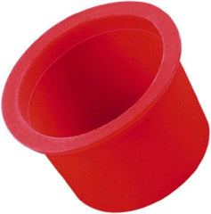 Caplugs - 0.174" ID, Round Head, Tapered Masking Cap/Plug - 0.46" OD, 3/8" Long, Silicone, Red - Exact Tool & Supply