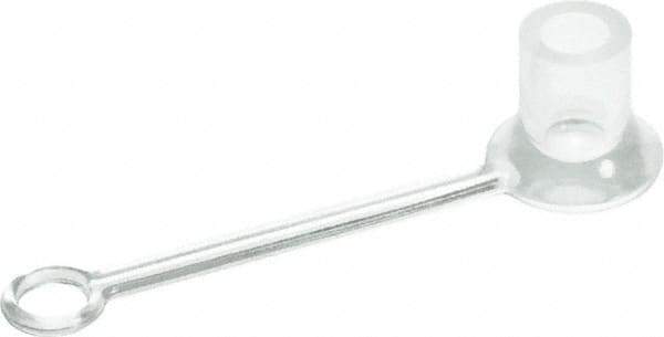 Caplugs - 0.36" ID, Round Head, Tethered Cap - 1-29/32" Long, Silicone, Natural (Color) - Exact Tool & Supply