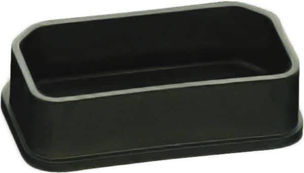 Caplugs - 1.43" x 1.09", Conductive, Rectangular Head Cap/Plug - 13/32" Long, Polyethylene Copolymer, Black - Exact Tool & Supply