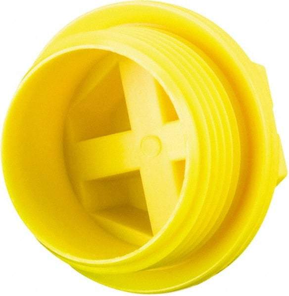 Caplugs - Hex Head with Slot, Threaded Plug - 23.88mm OD, Nylon, Yellow - Exact Tool & Supply