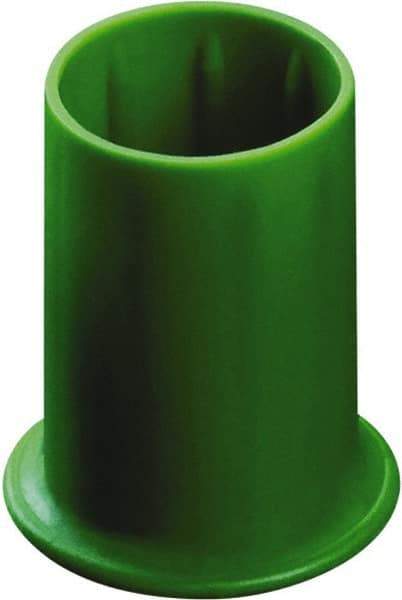 Caplugs - 0.541" ID, Round Head Vented Cap - 0.88" OD, 1-5/64" Long, Thermoplastic Rubber, Green - Exact Tool & Supply