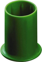 Caplugs - 0.541" ID, Round Head Vented Cap - 0.88" OD, 1-5/64" Long, Thermoplastic Rubber, Green - Exact Tool & Supply