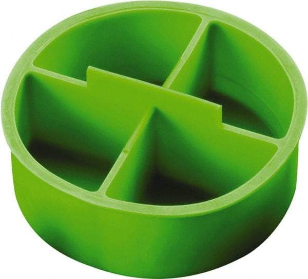 Caplugs - 0.543" ID, Round Head, Tapered Tube Plug - 0.63" OD, 1/2" Long, Low-Density Polyethylene, Green - Exact Tool & Supply