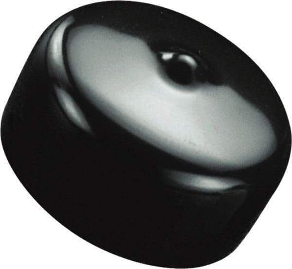 Caplugs - 1-15/16" ID, Flexible, Round Head Masking Cap - 2.07" OD, 1" Long, Vinyl, Black - Exact Tool & Supply
