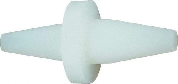 Caplugs - 0.13" (End 1) & 0.14" (End 2) ID, Round Head, Tapered Double-Ended Plug with Washer - Silicone, Natural (Color) - Exact Tool & Supply