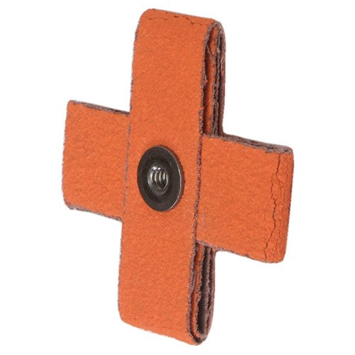 3″ × 3″ × 1″ Cross Pad 8-Ply 80 Grit 1/4-20 Eyelet Ceramic Alumina - Exact Tool & Supply