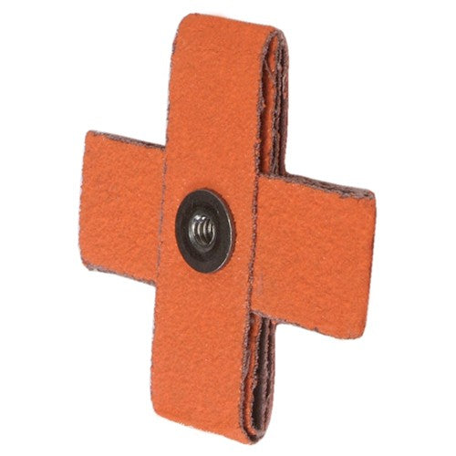 3″ × 3″ × 1″ Cross Pad 8-Ply 120 Grit 1/4-20 Eyelet Ceramic Alumina - Exact Tool & Supply