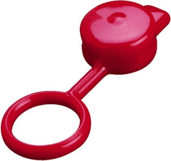 Caplugs - 9/16" ID, Round Head, Tethered Cap - 1/2" Long, Vinyl, Black - Exact Tool & Supply