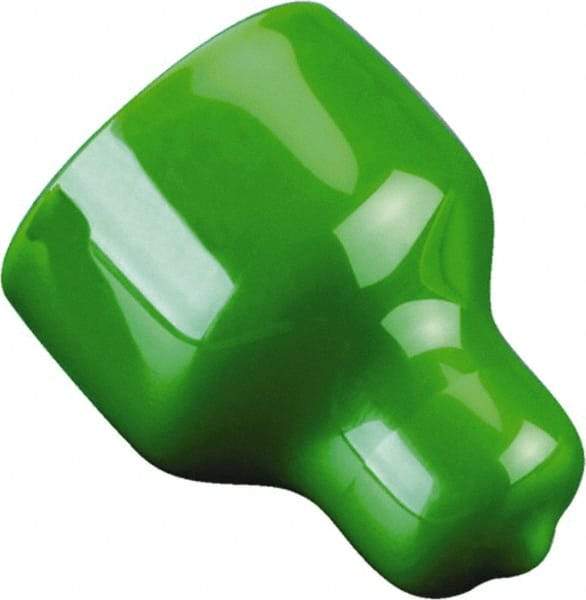 Caplugs - 1.307" ID, Pull-Tab, Round Head Cap - 1-39/64" Long, Vinyl, Green - Exact Tool & Supply