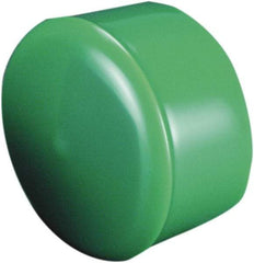 Caplugs - 17/32" ID, Round Head Cap with Flange - 0.651" OD, 1" Long, Vinyl, White - Exact Tool & Supply