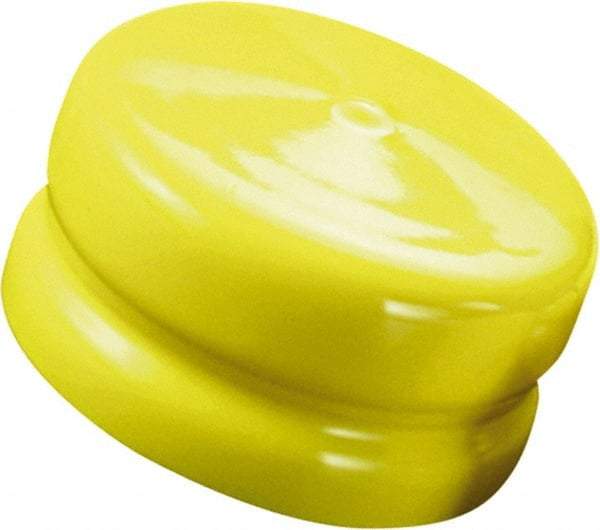 Caplugs - 6.7" ID, Push-On, Round Head Flange Cap - 6.9" OD, 19/32" Long, Vinyl, Green - Exact Tool & Supply