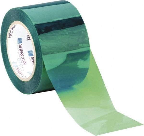 Caplugs - 4" Wide x 72 Yd Long Green Polyester Film High Temperature Masking Tape - Series PC25 4000, 6.5 mil Thick - Exact Tool & Supply