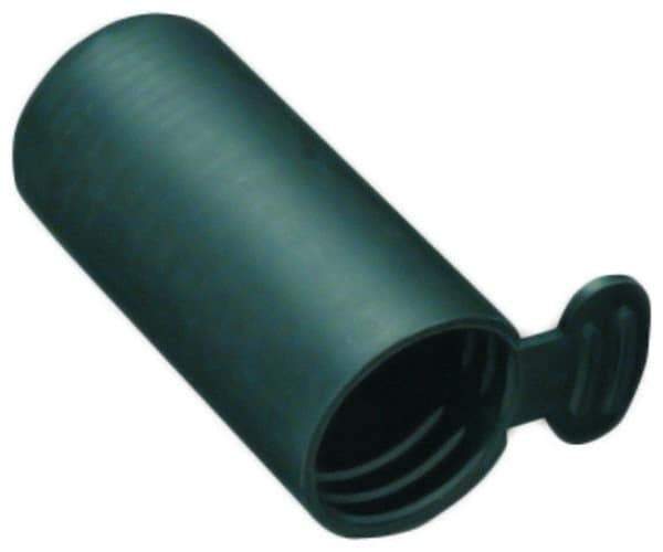Caplugs - 0.609" ID, Round Head, Tear-Tab Masking Cap - 1-15/64" Long, Vinyl, Black - Exact Tool & Supply