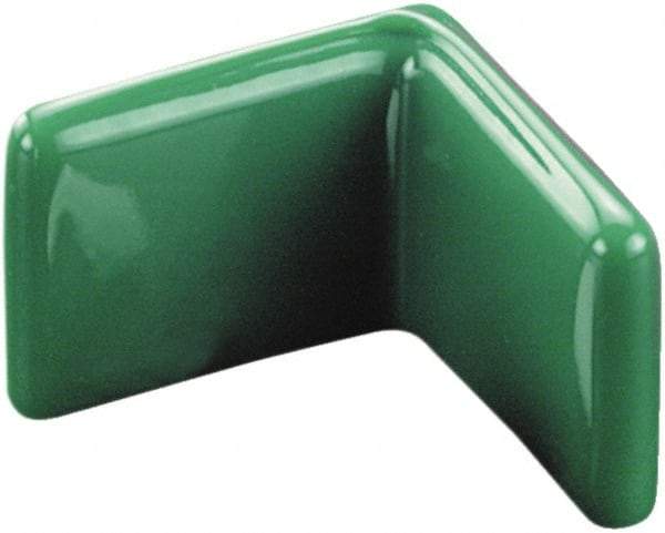 Caplugs - 1-1/4" x 1/8", Flexible Push-On L-Frame End Cap - 1/2" Long, Vinyl, Black - Exact Tool & Supply
