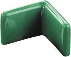 Caplugs - 1-1/4" x 1/8", Flexible Push-On L-Frame End Cap - 1/2" Long, Vinyl, Black - Exact Tool & Supply