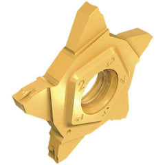 Iscar - 24N400PENTA Grade IC908, 4mm Cutting Width Carbide Grooving Insert - 6.2mm Max Depth of Cut, 0.4mm Corner Radius, TiAlN Finish - Exact Tool & Supply