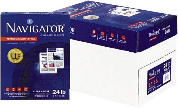 Navigator - 8-1/2" x 11" White Copy Paper - Use with Laser Printers, Copiers, Fax Machines, Multifunction Machines - Exact Tool & Supply