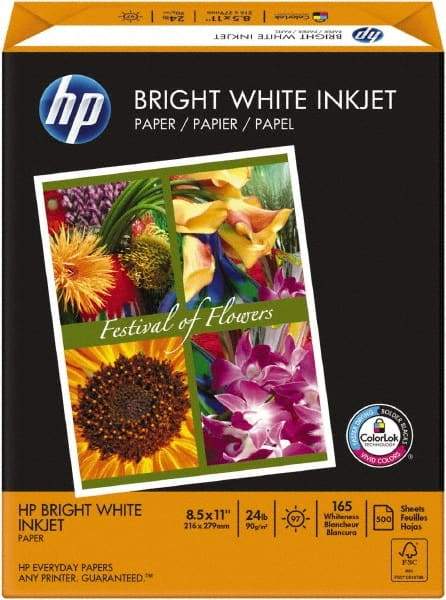 Hewlett-Packard - 8-1/2" x 11" White Colored Copy Paper - Use with Inkjet Printers - Exact Tool & Supply
