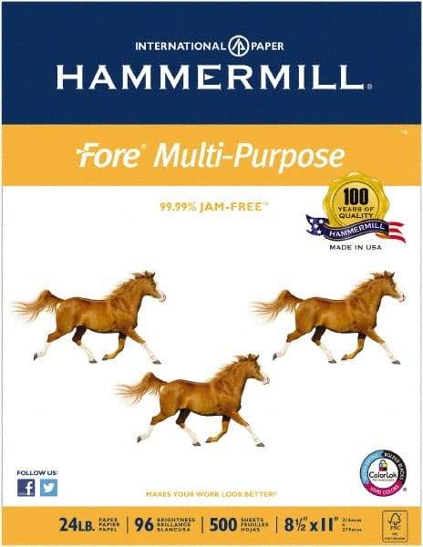 Hammermill - 8-1/2" x 11" White Copy Paper - Use with Inkjet Printers - Exact Tool & Supply