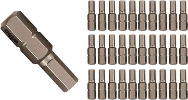 Wiha - 7/64" Hex Screwdriver Bit - 1/4" Drive, 25mm OAL - Exact Tool & Supply