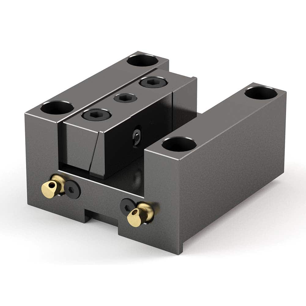 Global CNC Industries - Turret & VDI Tool Holders; Type: Doosan OD Facing Block ; Clamping System: 90mm X 90mm ; Tool Axis: OD ; Through Coolant: No ; Outside Diameter (Decimal Inch): 1.2500 ; Additional Information: 4 Mounting Holes - Exact Tool & Supply