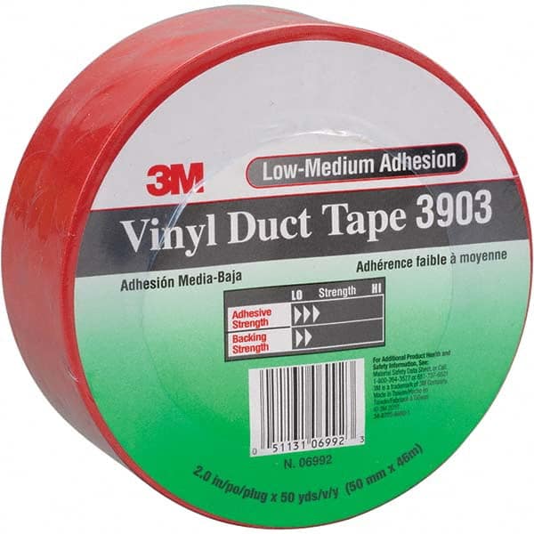 3M - 50 Yd x 49" x 6.5 mil Red Vinyl Duct Tape - Exact Tool & Supply