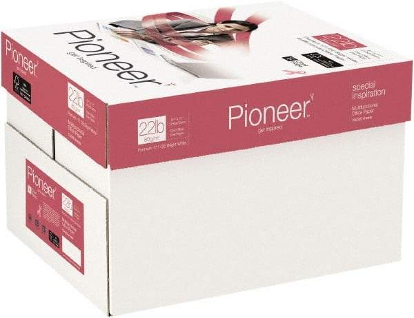 Pioneer - 8-1/2" x 11" Bright White Copy Paper - Use with Copiers, Inkjet Printers, Laser Printers - Exact Tool & Supply