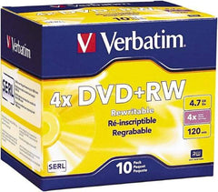 Verbatim - Silver DVD+RW Discs - Use with CD, DVD Drives - Exact Tool & Supply