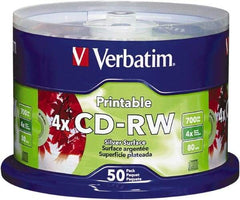 Verbatim - Silver CD-RW Discs - Use with CD, DVD Drives - Exact Tool & Supply