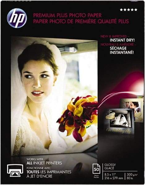 Hewlett-Packard - 8-1/2" x 11" White Photo Paper - Use with Inkjet Printers - Exact Tool & Supply