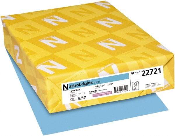Neenah Paper - 8-1/2" x 11" Lunar Blue Colored Copy Paper - Use with Inkjet Printers, Laser Printers, Copiers - Exact Tool & Supply