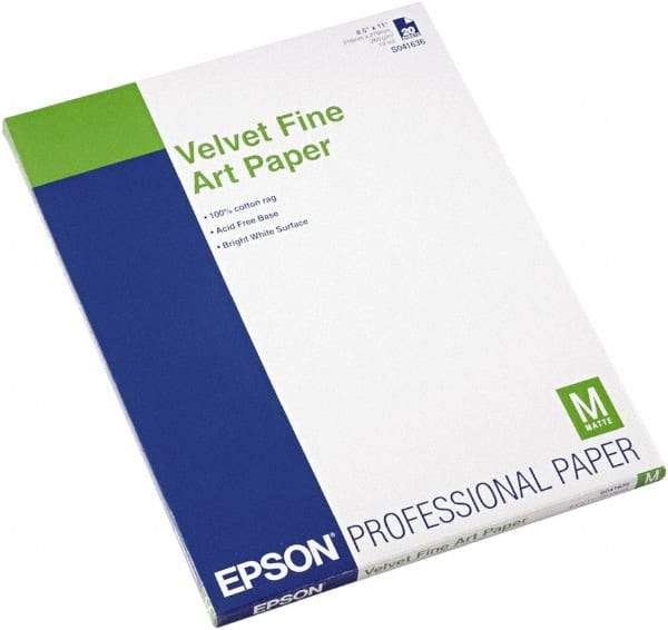 Epson - 8-1/2" x 11" White Photo Paper - Use with Inkjet Printers - Exact Tool & Supply