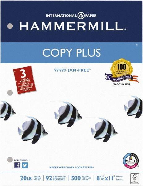 Hammermill - 8-1/2" x 11" White Copy Paper - Use with Laser Printers, Copiers, Fax Machines, Multifunction Machines - Exact Tool & Supply