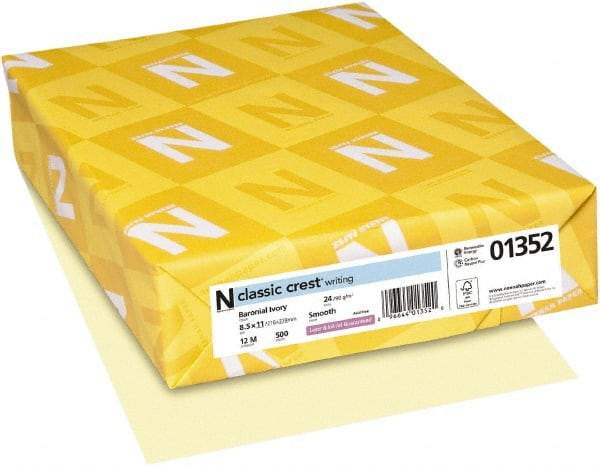 Neenah Paper - 8-1/2" x 11" Baronial Ivory Copy Paper - Use with Laser Printers, Inkjet Printers, Copiers - Exact Tool & Supply