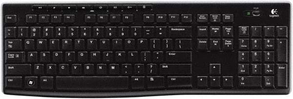 Logitech - Black Wireless Keyboard - Use with Mac OS X, Windows XP, Vista 7, 8 - Exact Tool & Supply