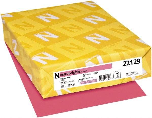 Neenah Paper - 8-1/2" x 11" Plasma Pink Colored Copy Paper - Use with Inkjet Printers, Laser Printers, Copiers - Exact Tool & Supply