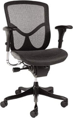 ALERA - 42-3/8" High Ergonomic Multifunction Chair - 28" Wide x 29-1/8" Deep, Breathable-A-Grade Black Mesh Seat, Black - Exact Tool & Supply