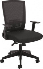 Basyx - 43-1/8" High High Back Chair - 28" Wide x 28-3/8" Deep, Fabric Mesh Seat, Black - Exact Tool & Supply