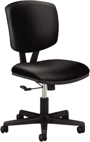 Hon - 40" High Task Chair - 25" Wide x 25-3/4" Deep, Leather Seat, Black - Exact Tool & Supply