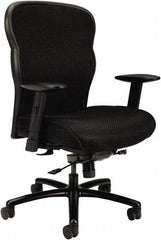 Basyx - 42-7/8" High Big & Tall Mesh Chair - 28 5/8" Wide x 25-5/8" Deep, Fabric Mesh Seat, Black - Exact Tool & Supply